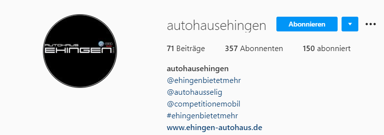 Autohaus Ehingen Instagram